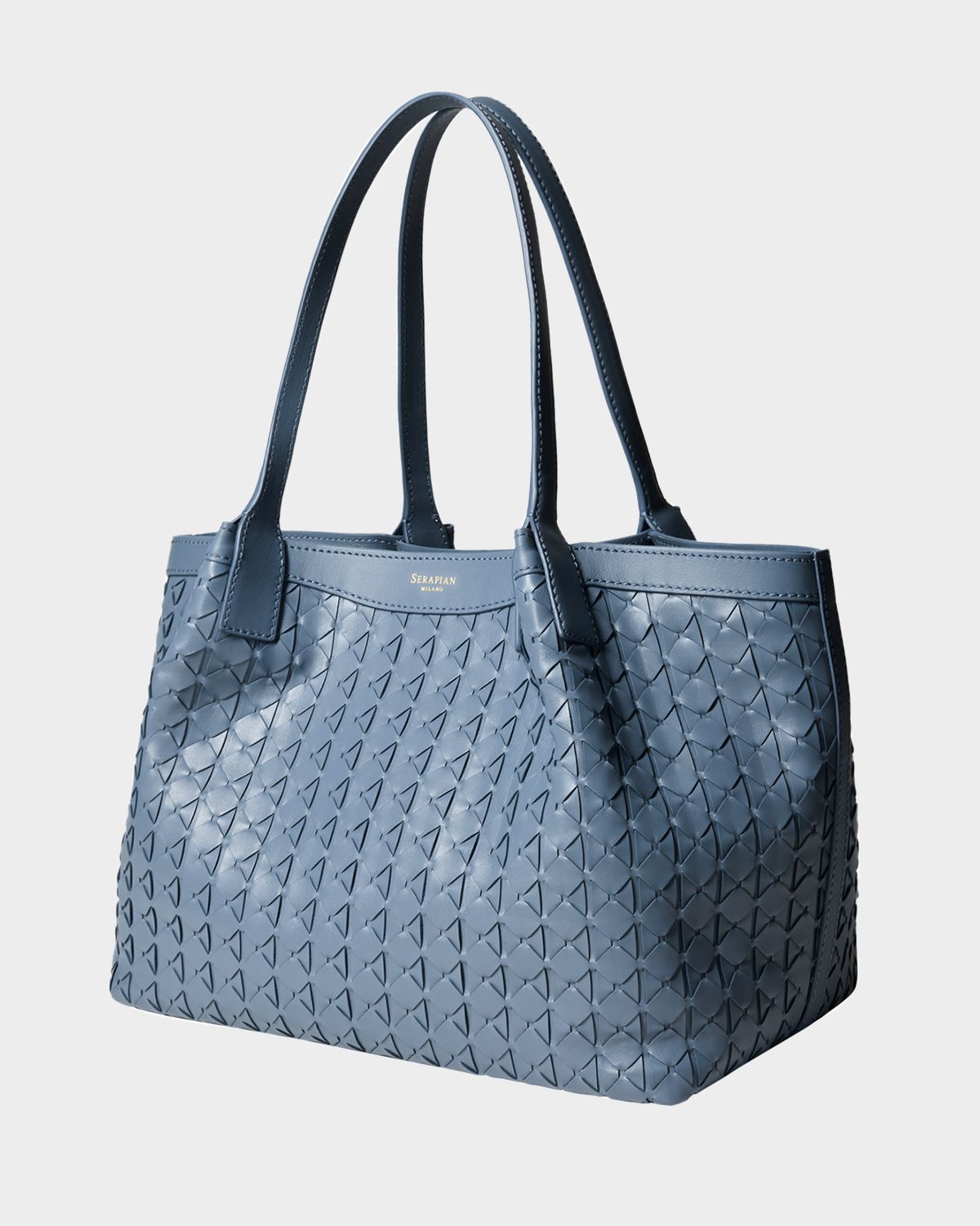 Serapian Secret Large Mosaico Leather Tote Bag