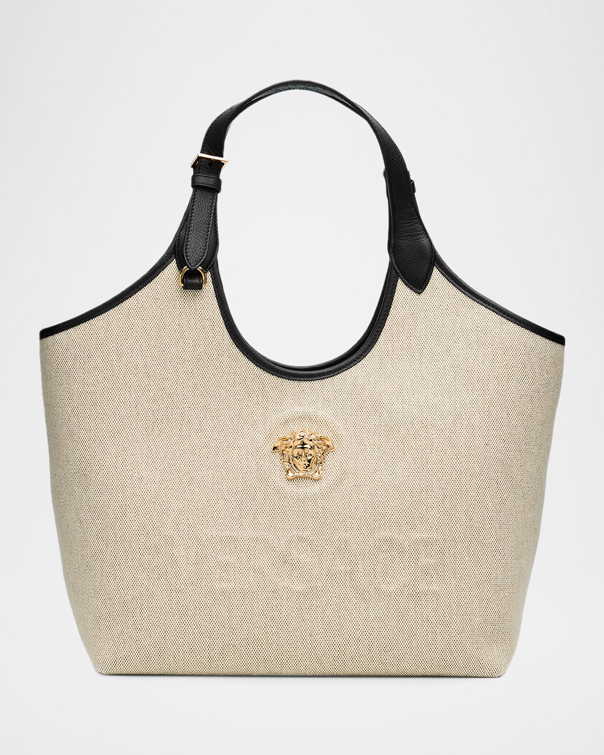 Versace La Medusa Cotton Canvas Tote Bag