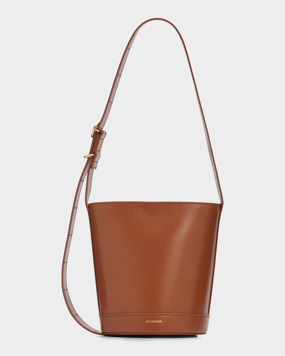 Jil Sander Cannolo Leather Bucket Bag