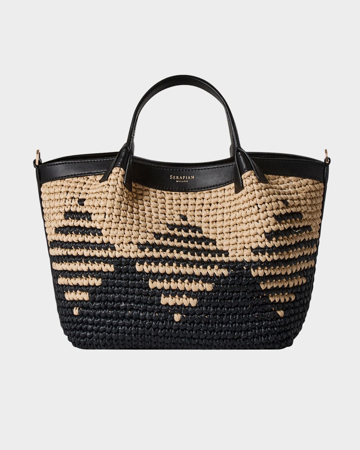 Serapian Secret Mini Mosaico Raffia Tote Bag
