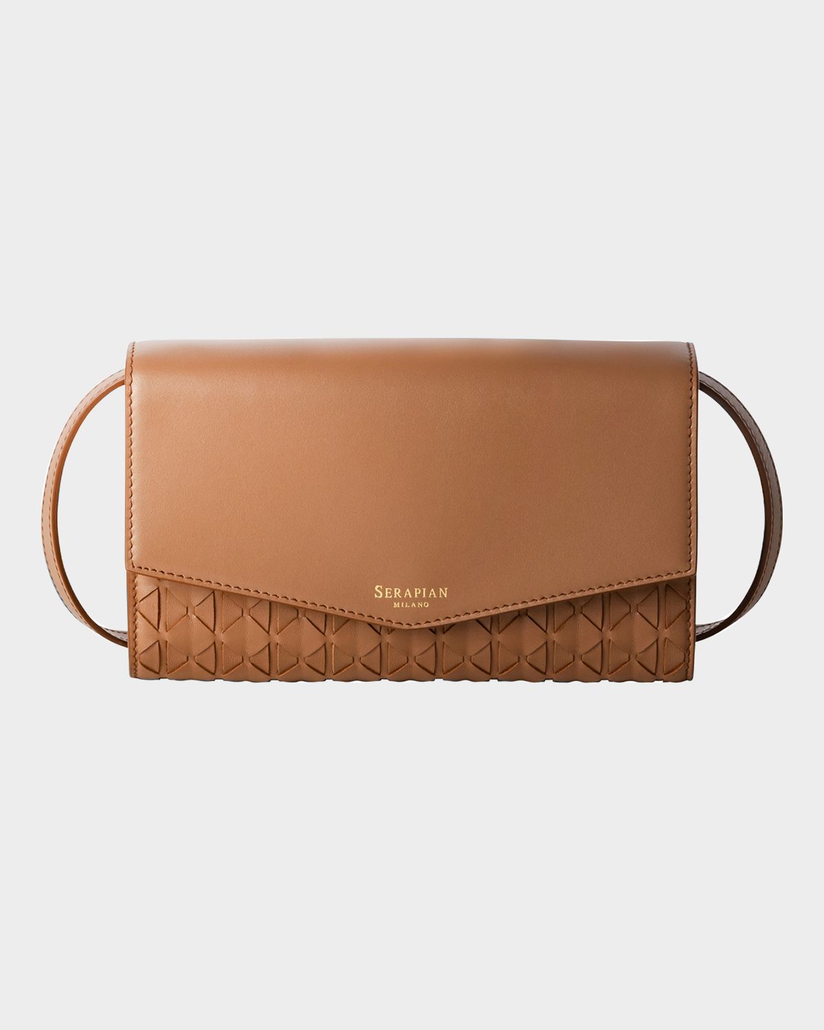Serapian Mosaico Leather Pochette Crossbody Bag
