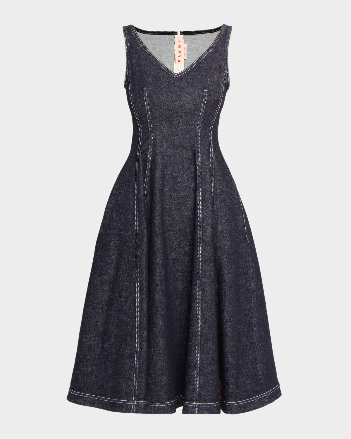 Marni Sleeveless Denim Midi Dress