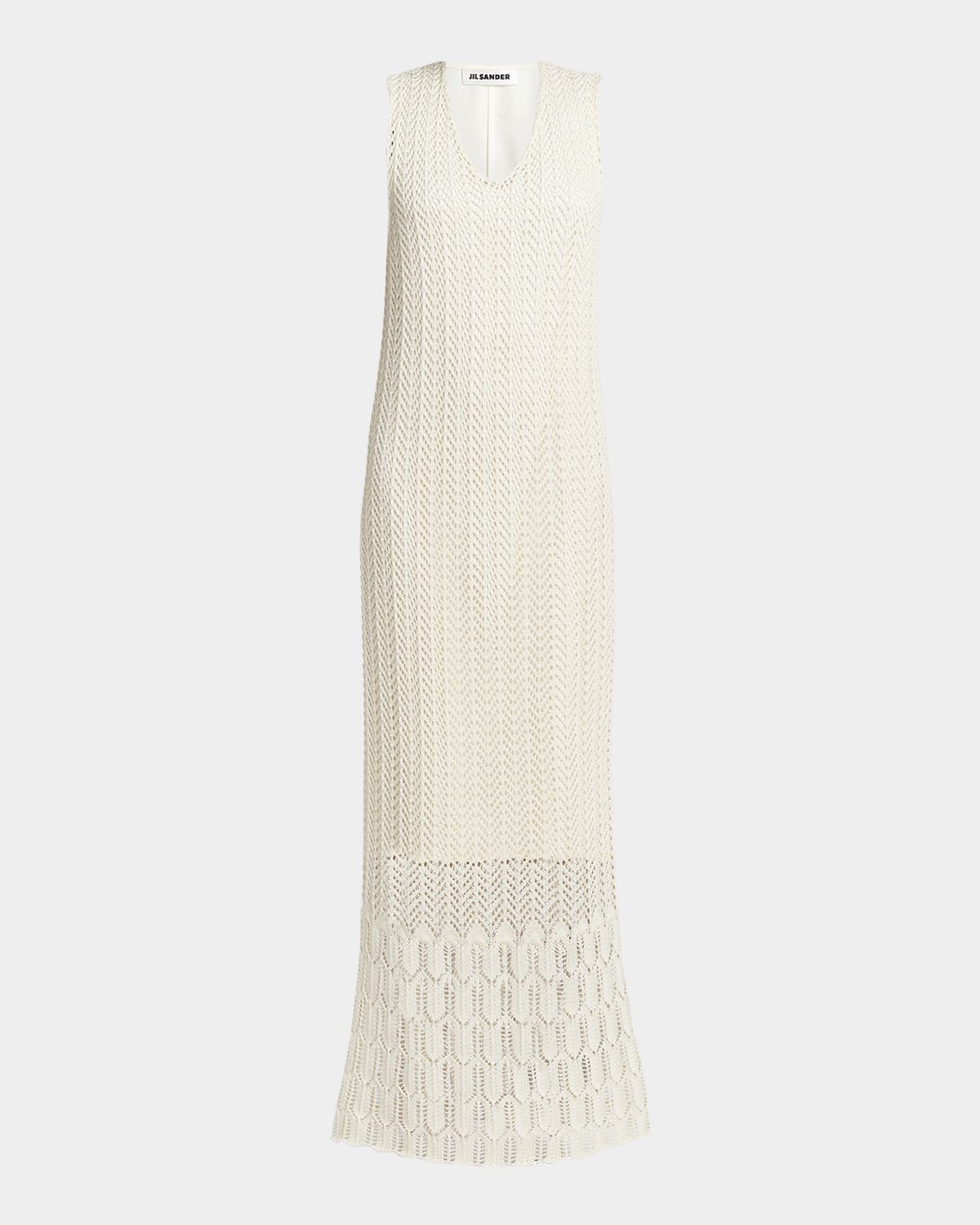 Jil Sander Crochet Knit Sleeveless Maxi Dress