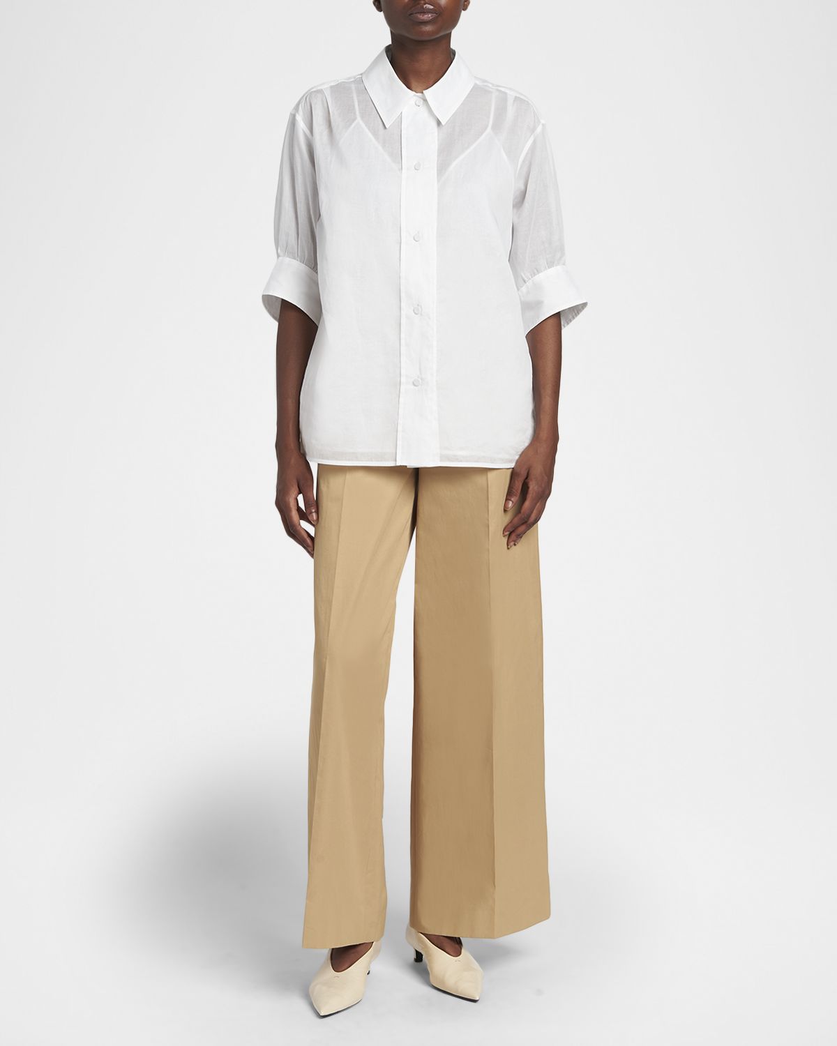 Jil Sander Mid-Rise Cotton Wide-Leg Pants