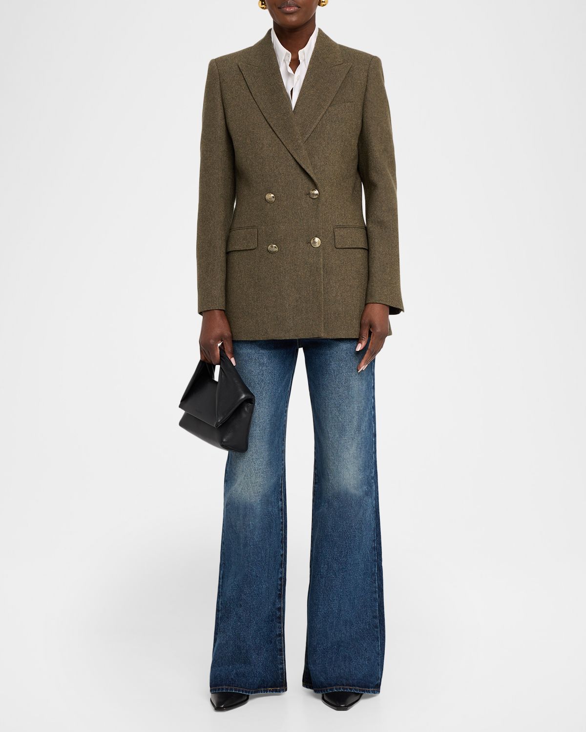 Nili Lotan Florence Patch-Pocket Flare Denim Jeans