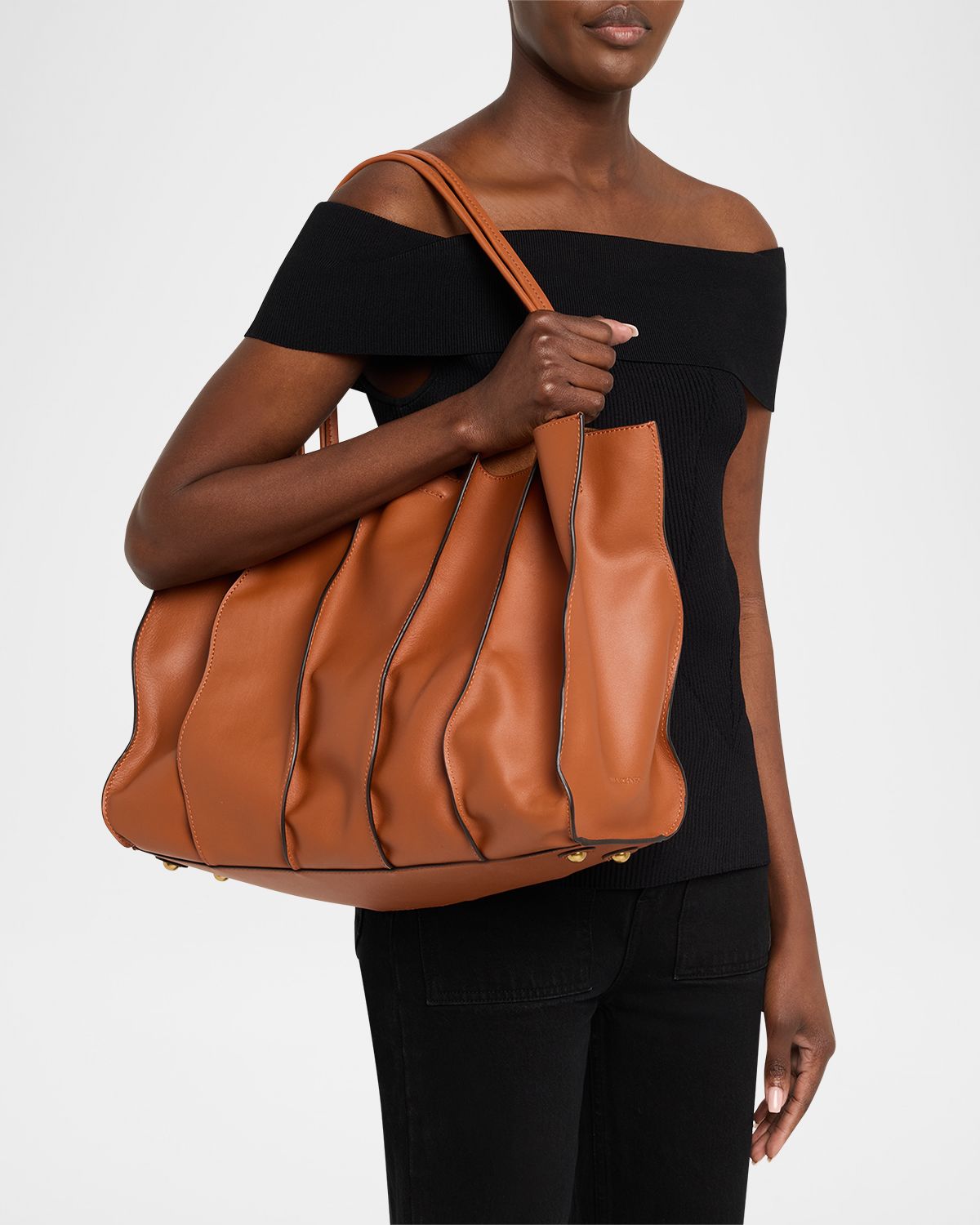 Ulla Johnson Adria Large Wavy Leather Tote Bag | Thumbnail 6 Ulla Johnson Adria Large Wavy Leather Tote Bag | Thumbnail 6