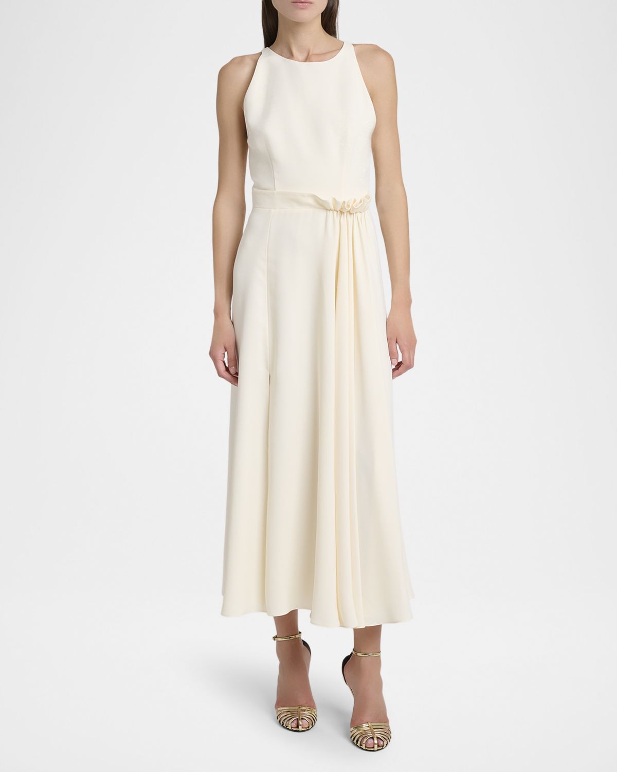 Givenchy Sleeveless Ruched Waist Fluid Dress