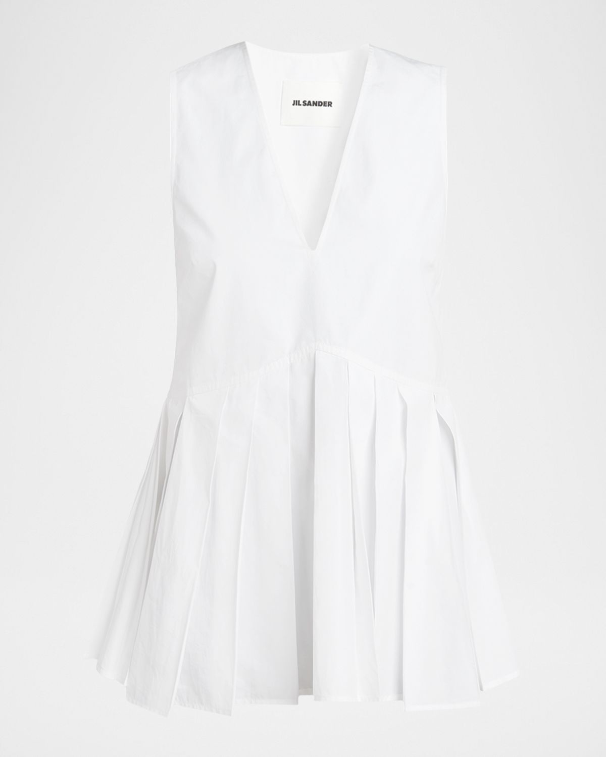 Jil Sander V-Neck Pleated Peplum Top