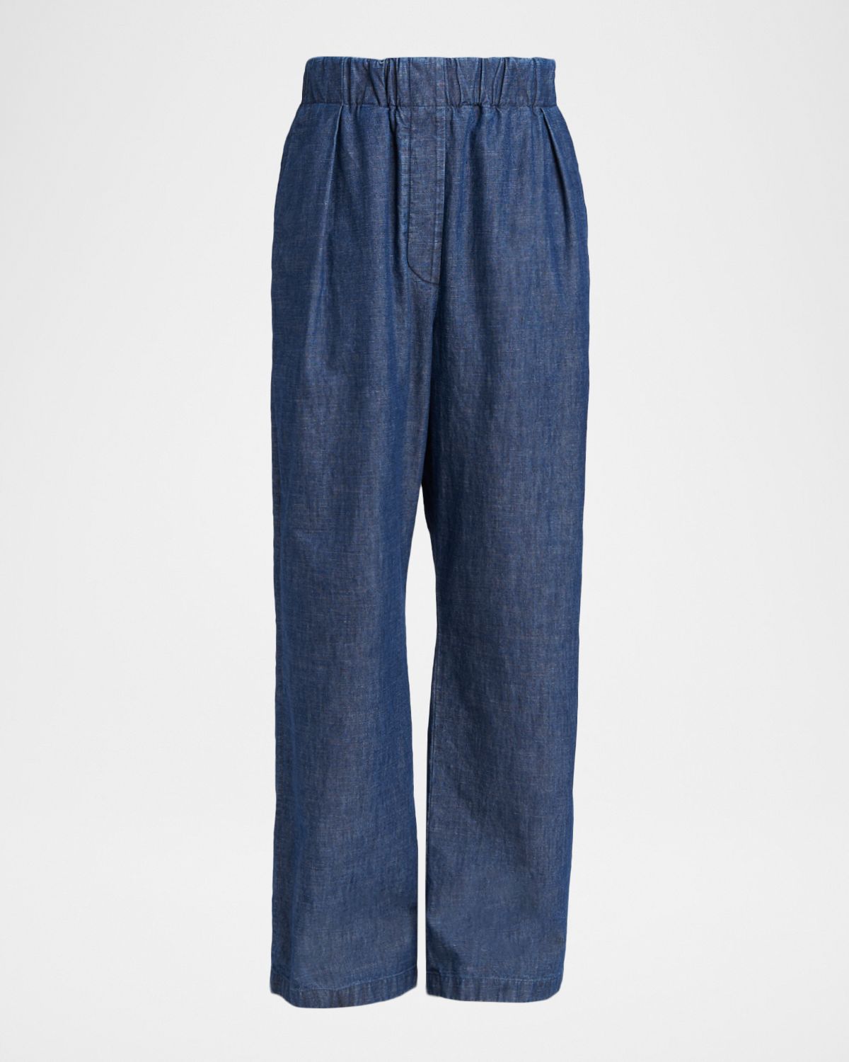 Jil Sander Chambray Straight-Leg Pull-On Trousers