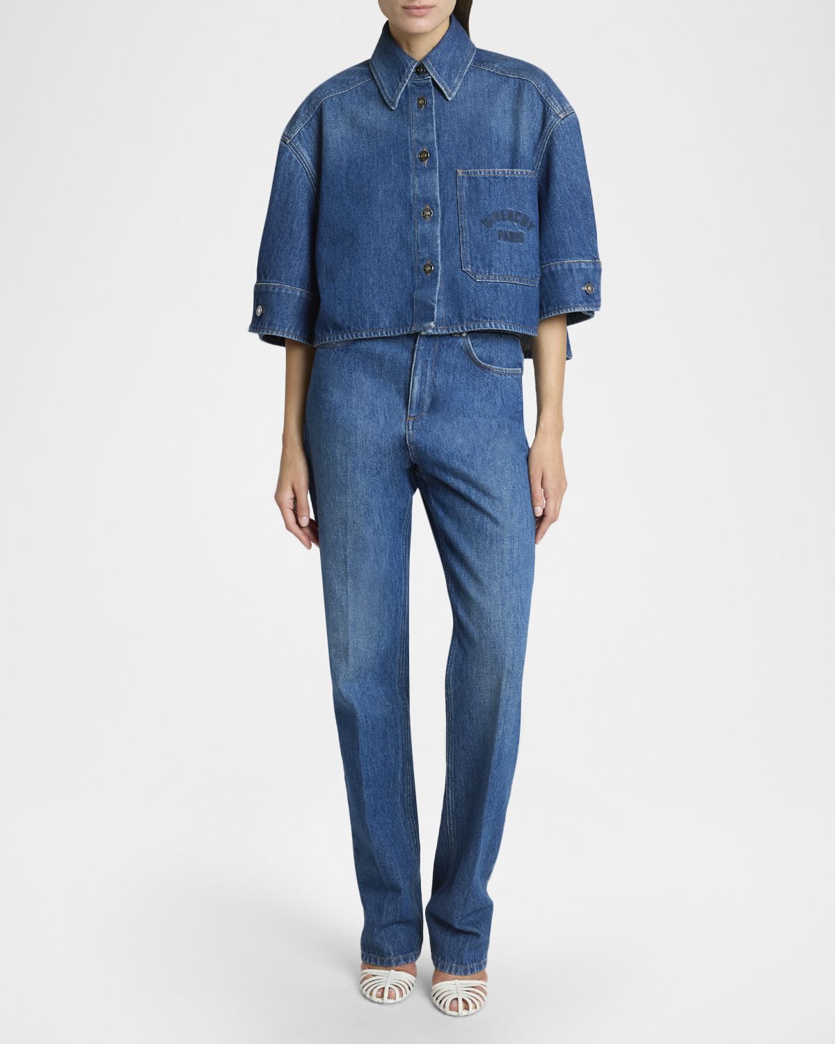 Givenchy Cocoon Short Sleeve Denim Shirt