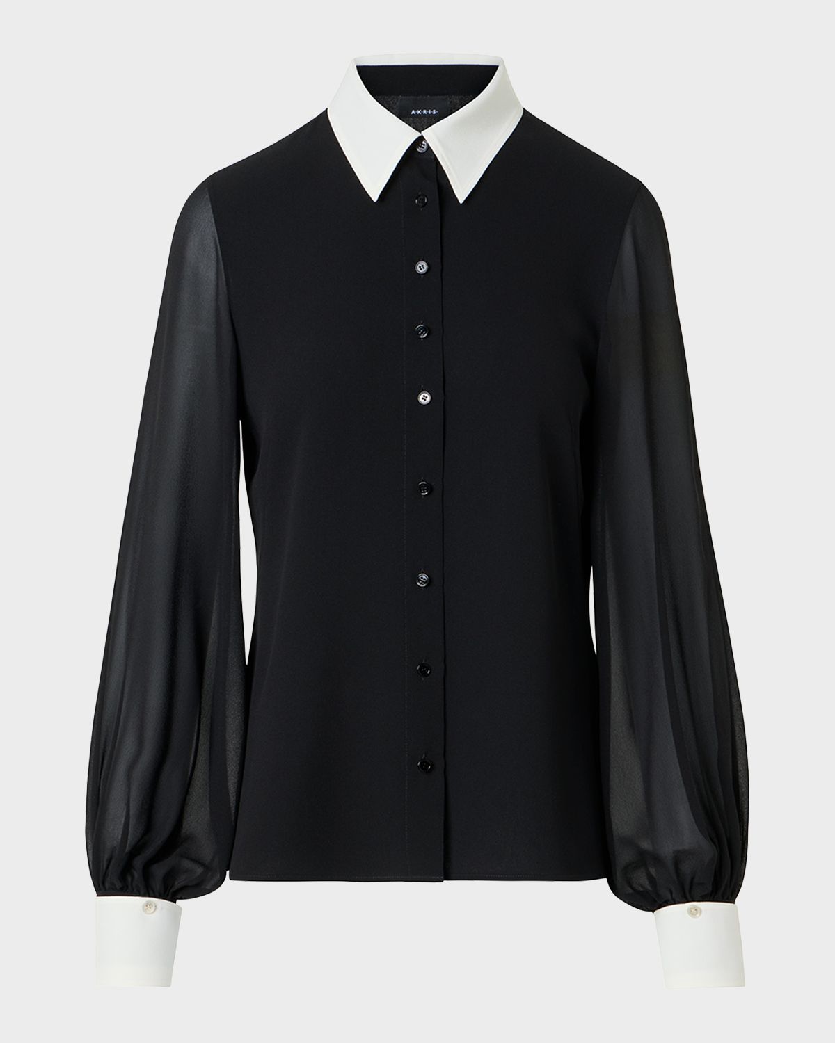 Akris Silk Georgette Button-Down Blouse | Thumbnail 6