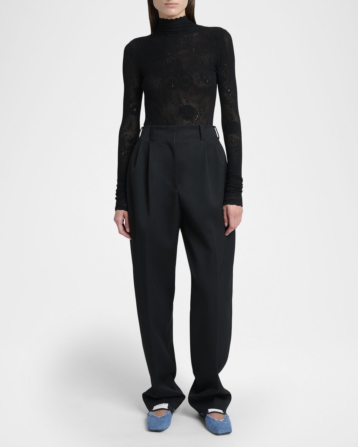 Givenchy High Neck Long Sleeve Bodysuit