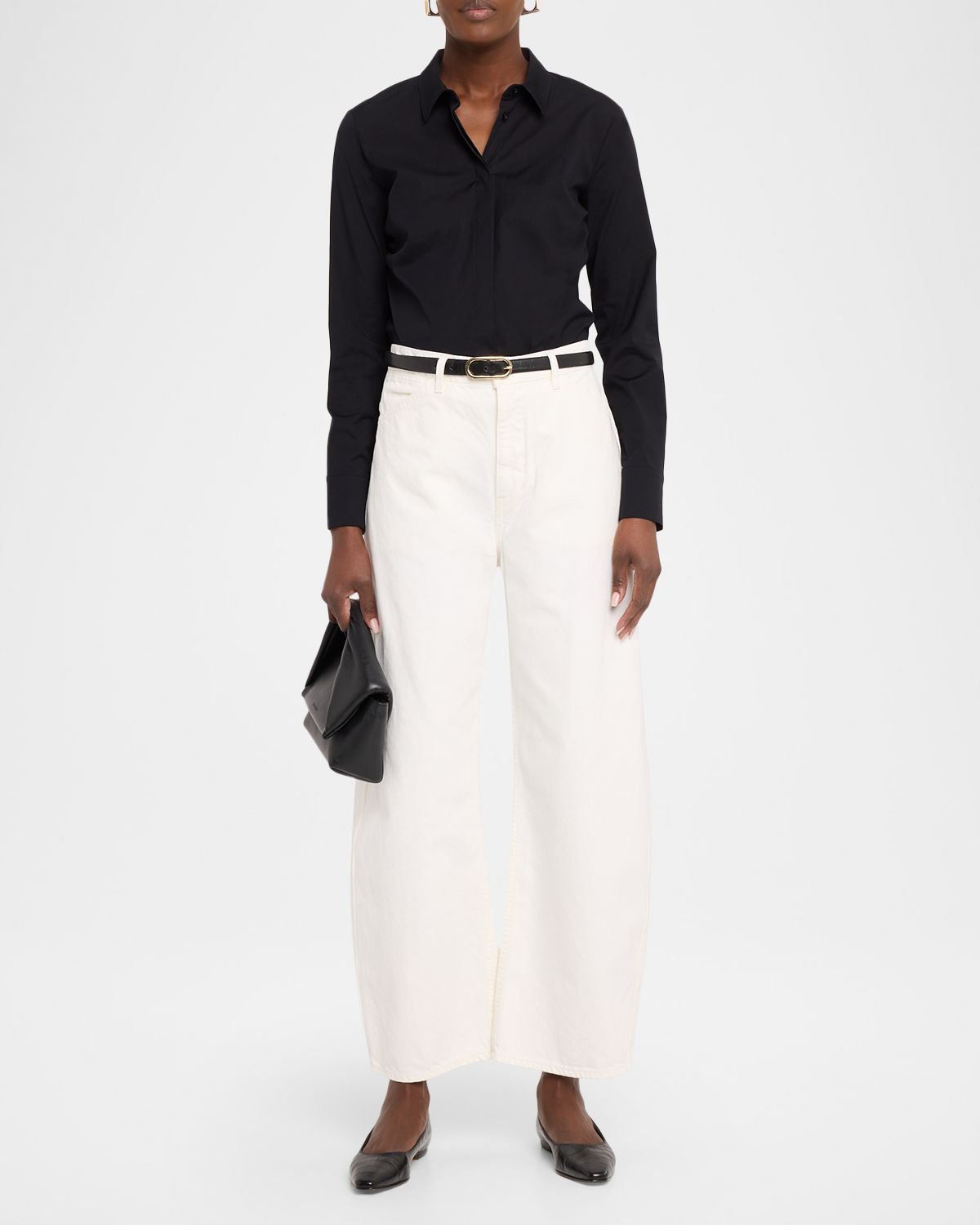 Nili Lotan Tribeca Barrel-Leg Ankle Jeans