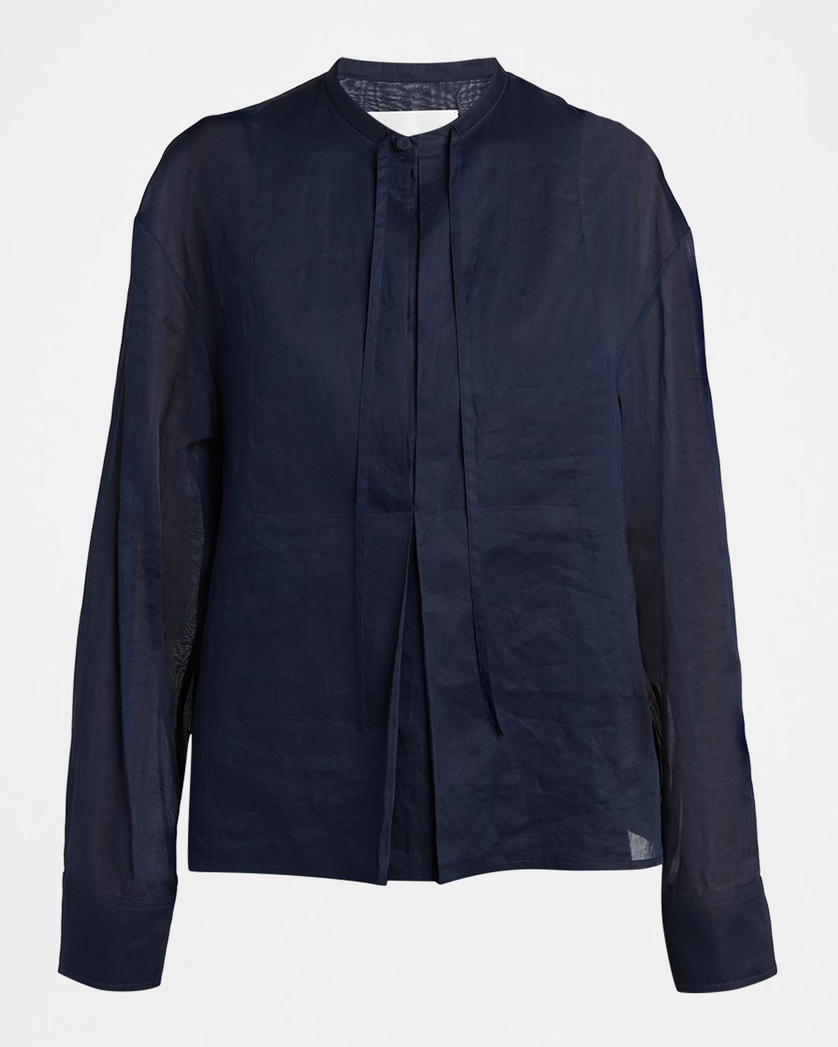 Jil Sander Glass Cotton Organza Long-Sleeve Blouse