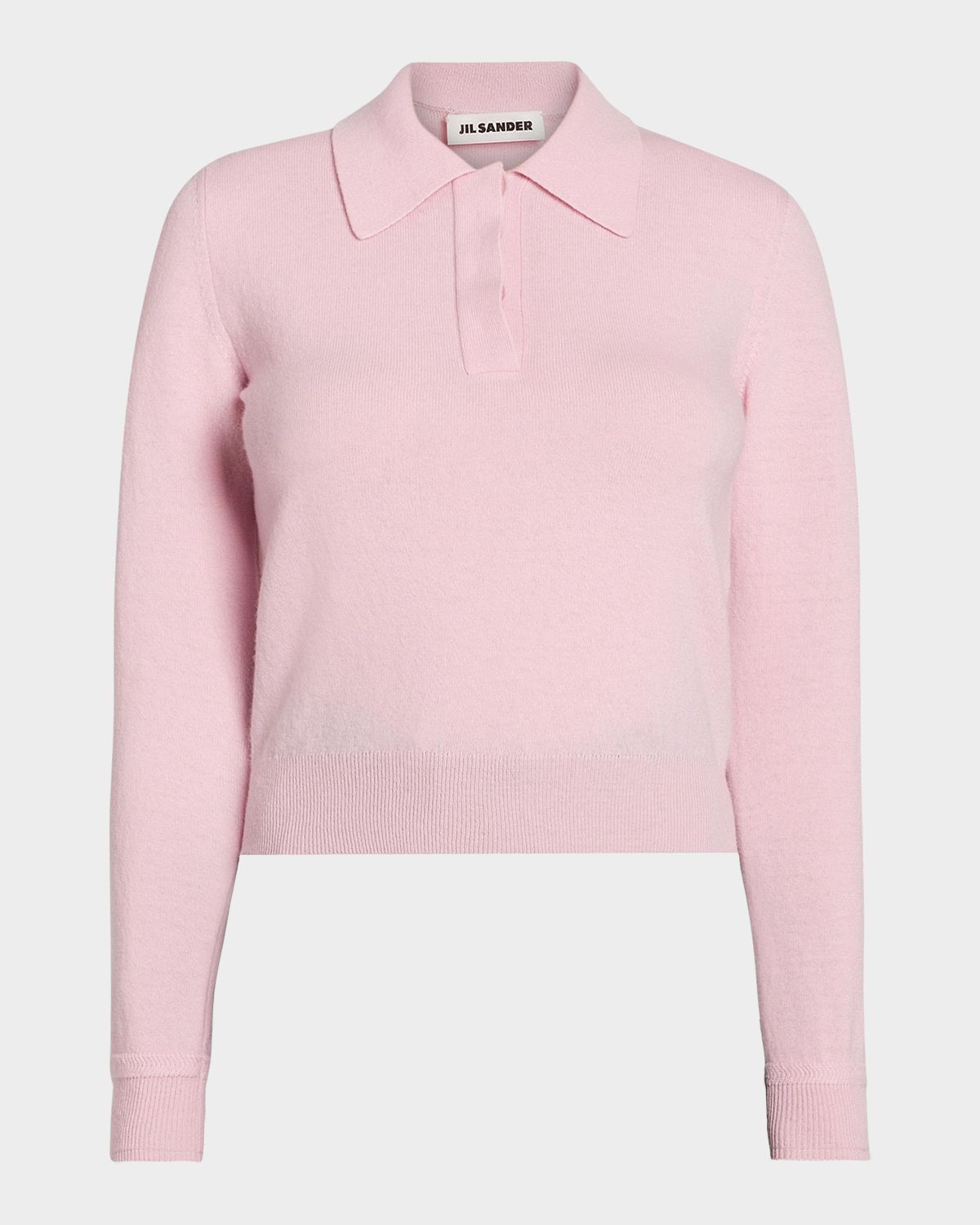 Jil Sander Long-Sleeve Wool Polo Sweater