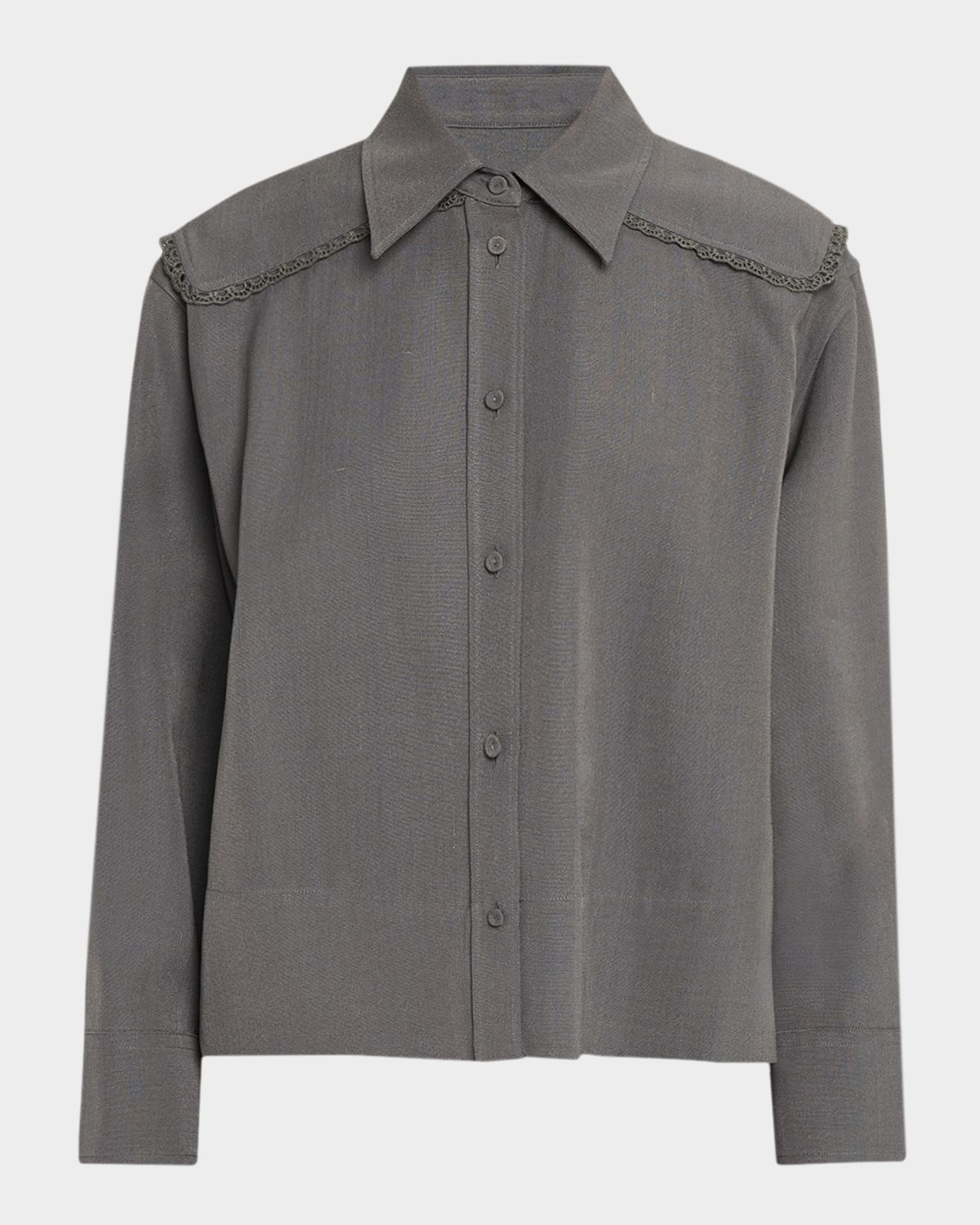 Jil Sander Embroidered Sailor Panel Button-Down Shirt