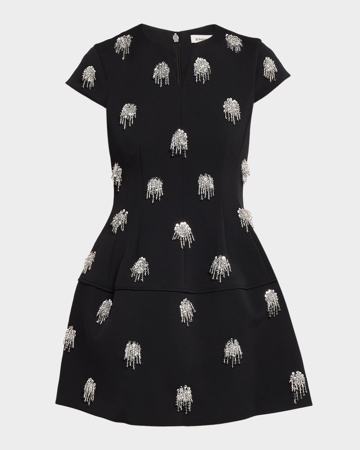 SIMKHAI Bethanie Beaded Fit-&-Flare Mini Dress