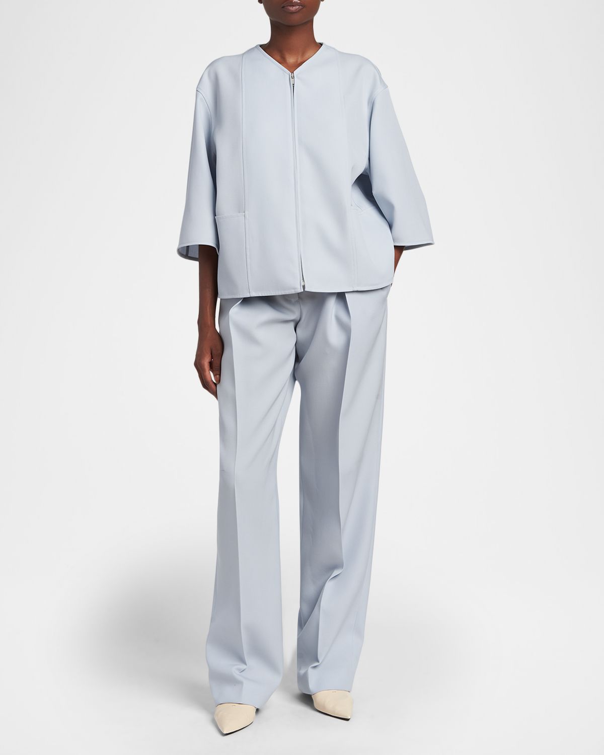 Jil Sander 3/4-Sleeve Zip Jacket