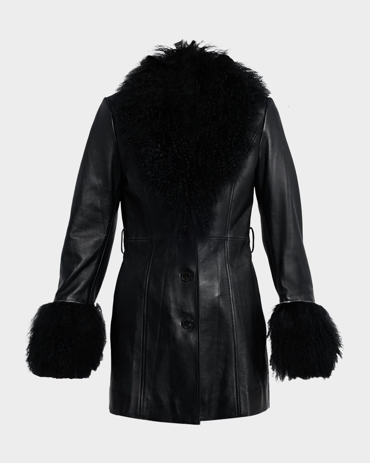 Nili Lotan Sefa Lamb Shearling Trimmed Leather Jacket