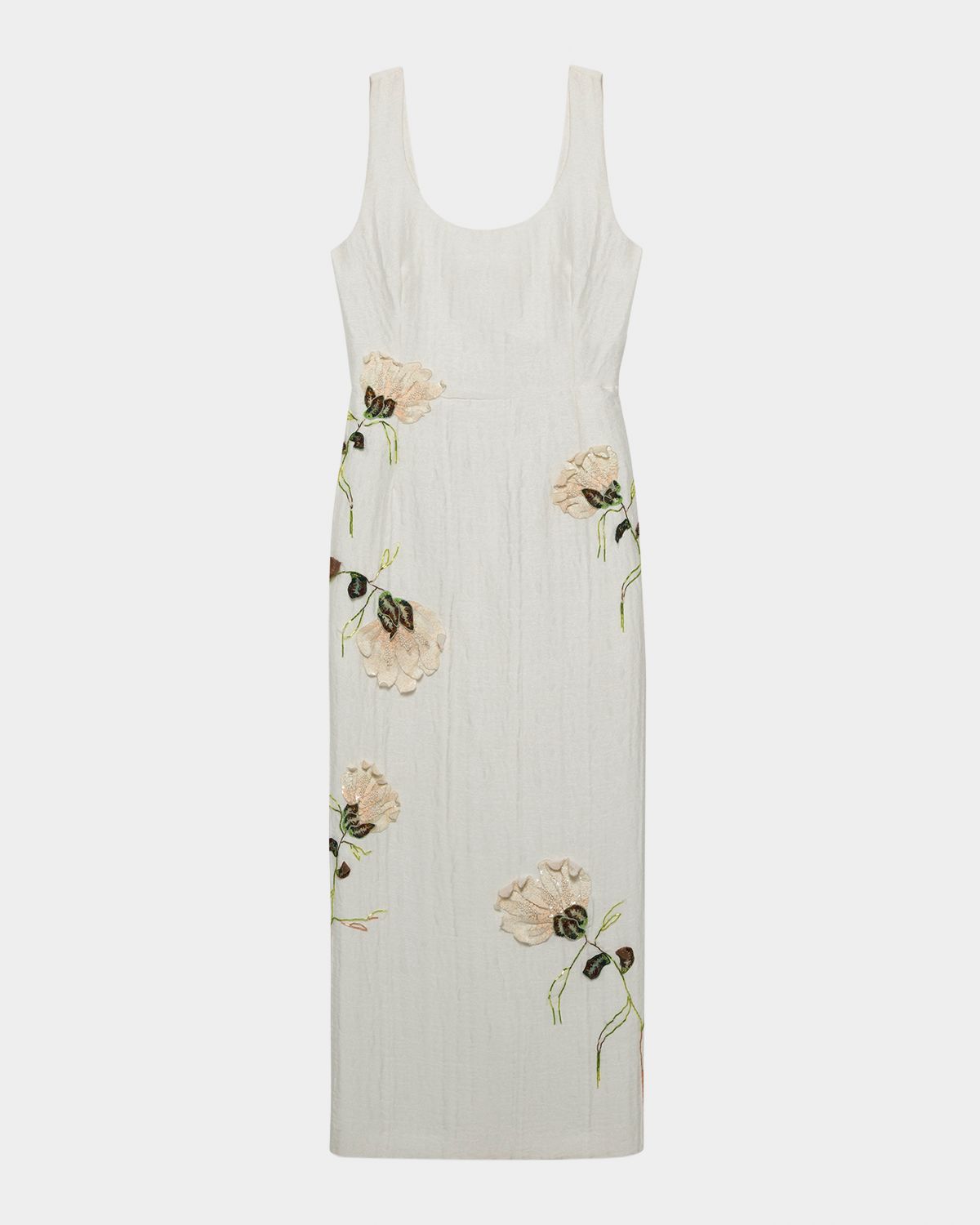 SIMKHAI Lilibeth Sleeveless Floral Applique Midi Dress