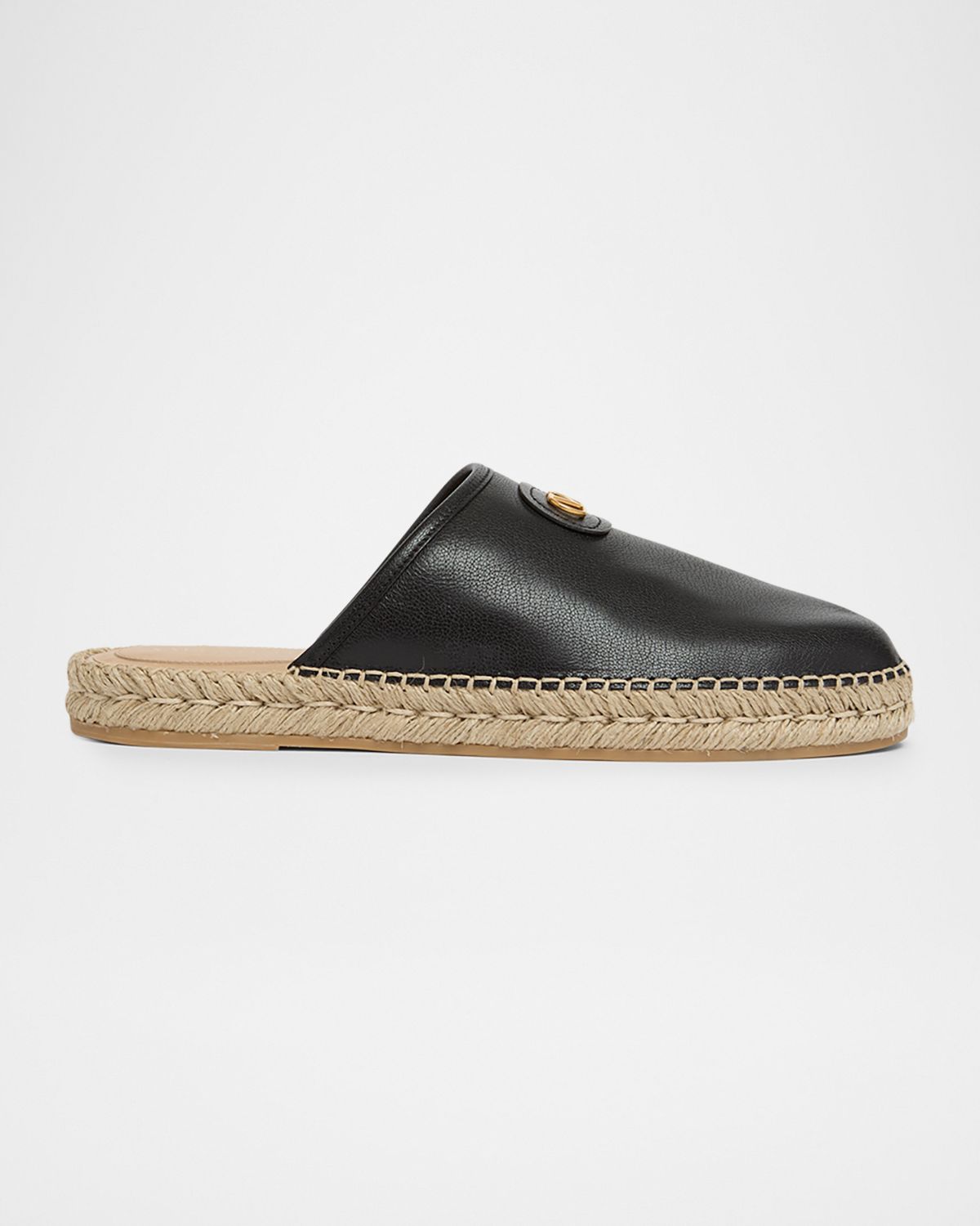 Valentino Garavani Men 's Leather Espadrille Mule Slides | Thumbnail 7