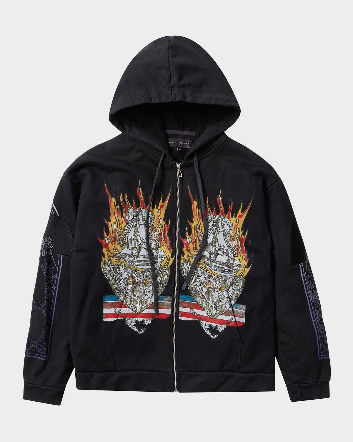 WHO DECIDES WAR Men 's Engulfed Memories Cotton Full-Zip Hoodie