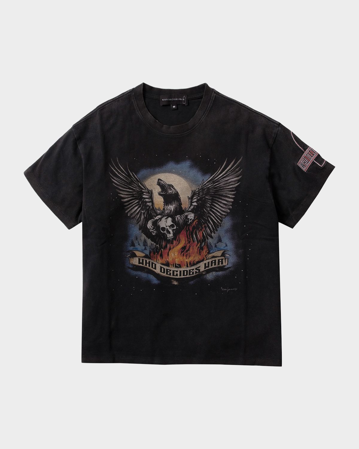 WHO DECIDES WAR Men 's Moon Jersey Cotton T-Shirt