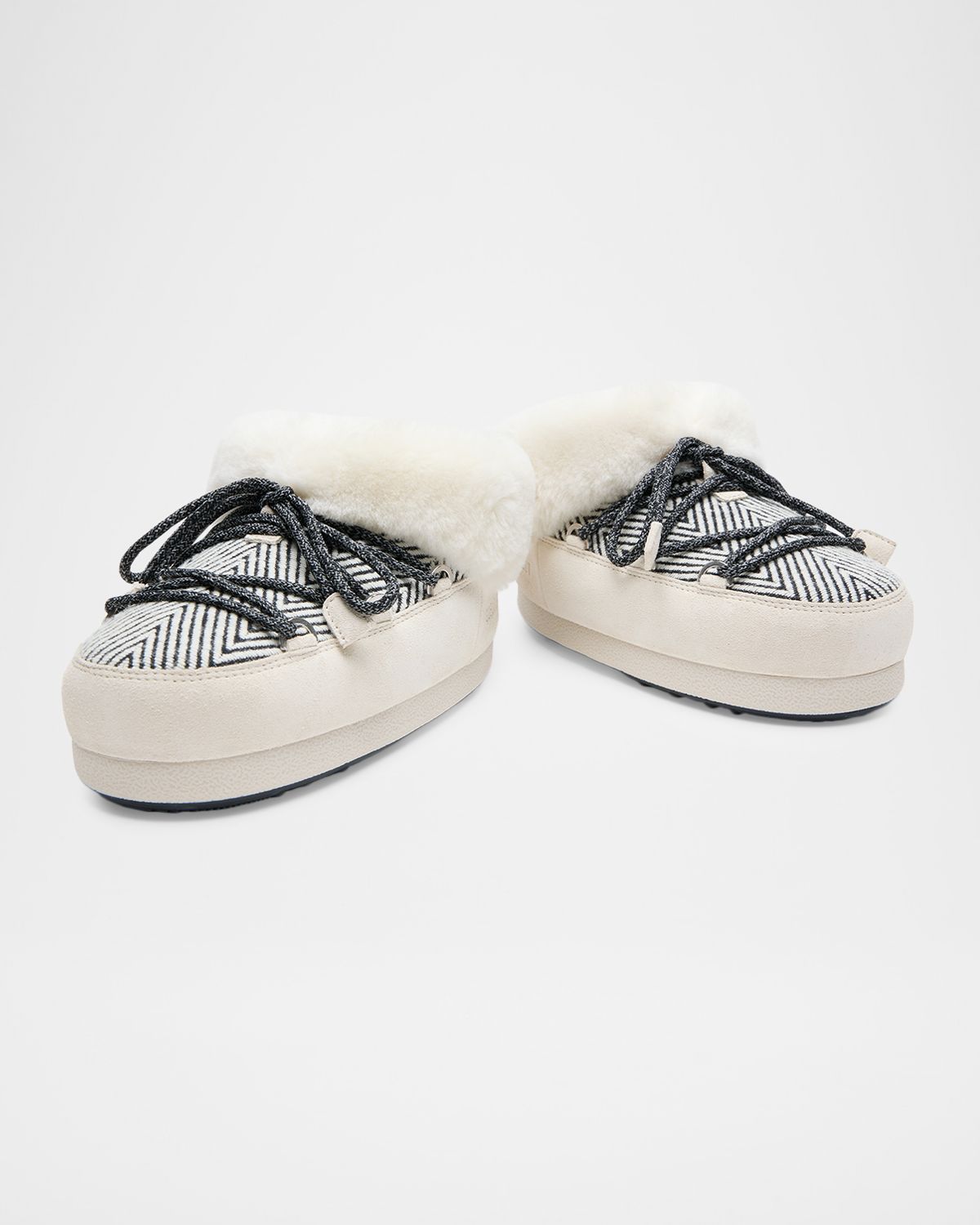 Moon Boot x Guest in Residence EVX Suede Faux Fur Mules