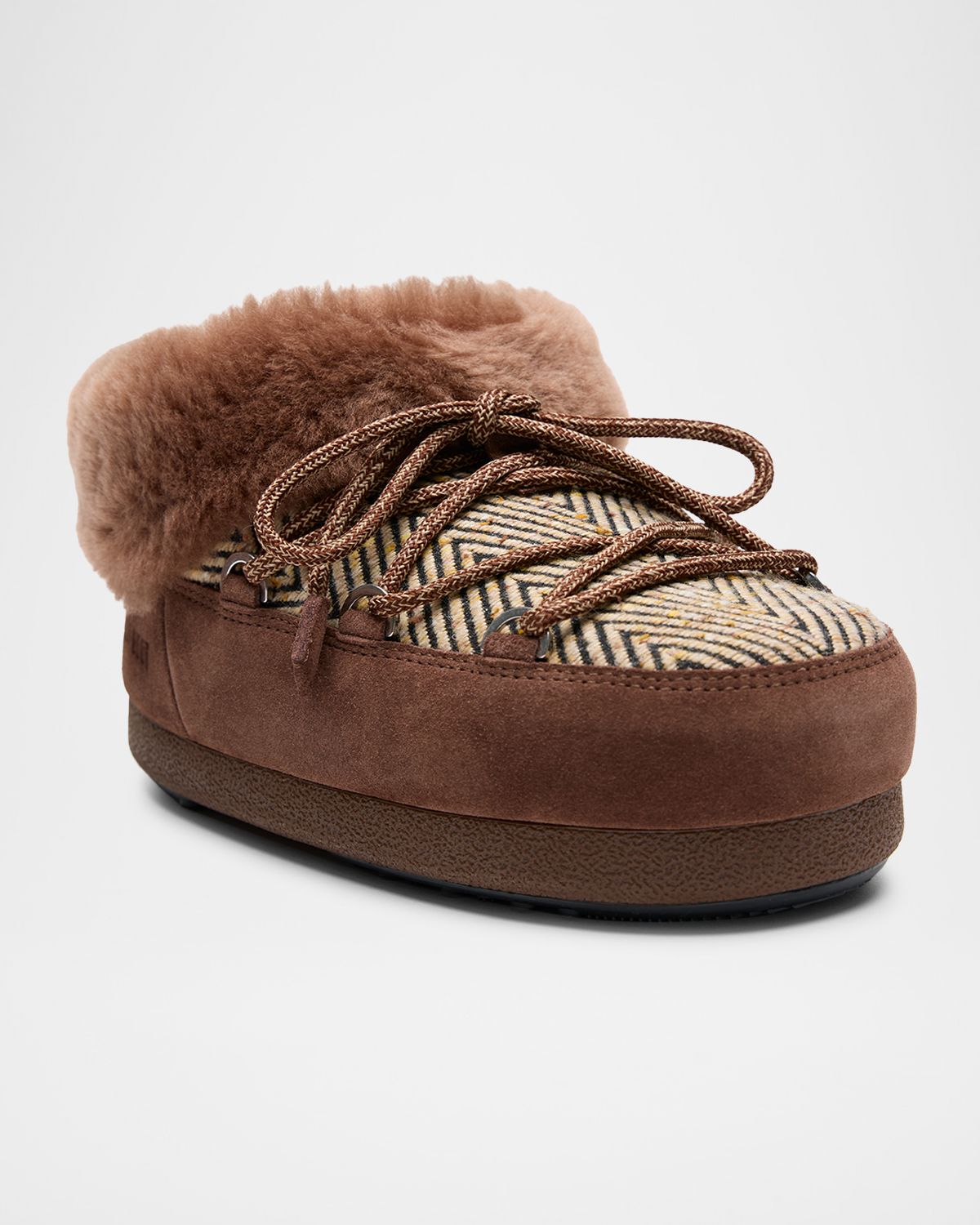 Moon Boot x Guest in Residence EVX Suede Faux Fur Mules