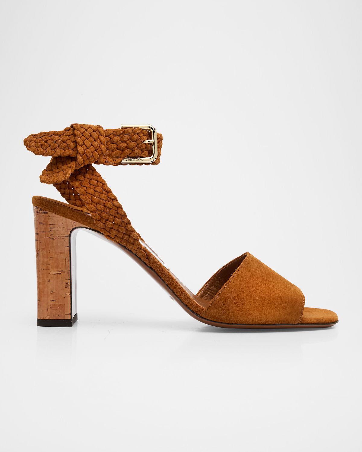 Jimmy Choo Rori 85 Suede Braided-Strap Sandals