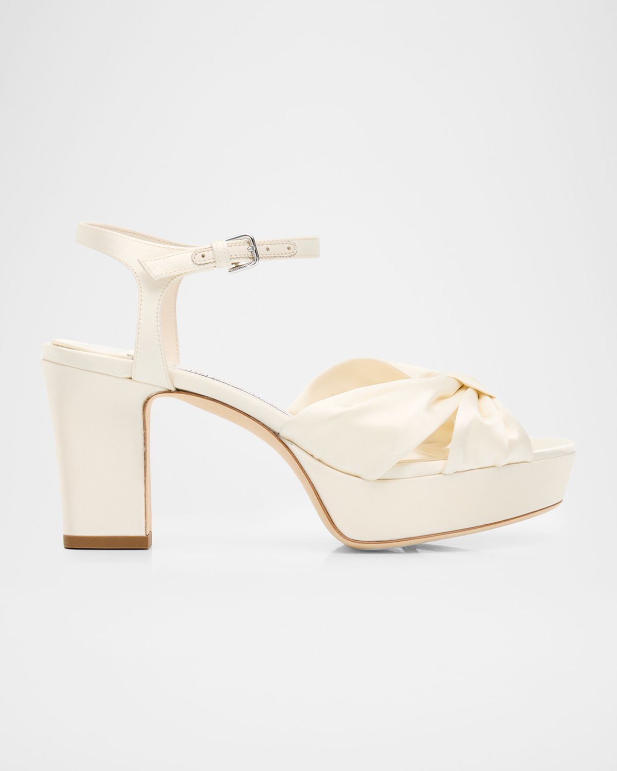 Jimmy Choo 80mm Heloise Satin Platform Sandals