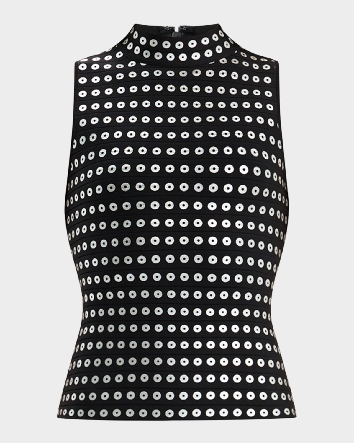 Herve Leger The Carina Studded Bandage Mock-Neck Top