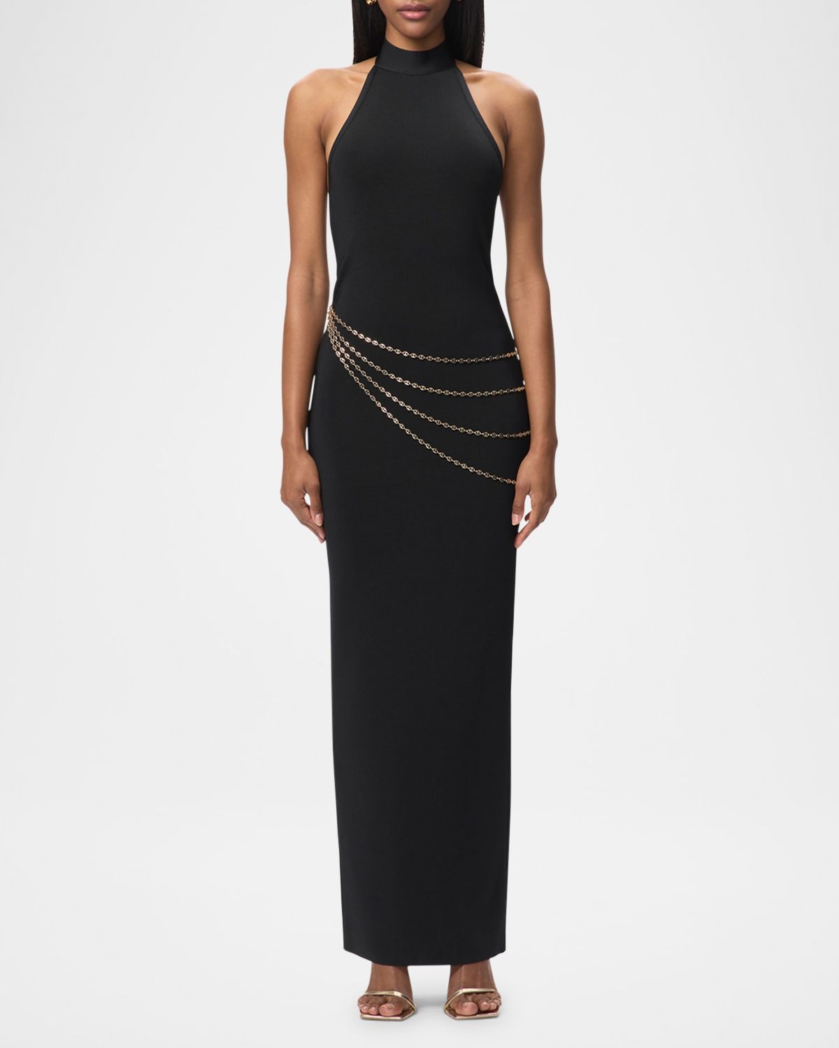 Herve Leger The Sybil Draped Chain Gown