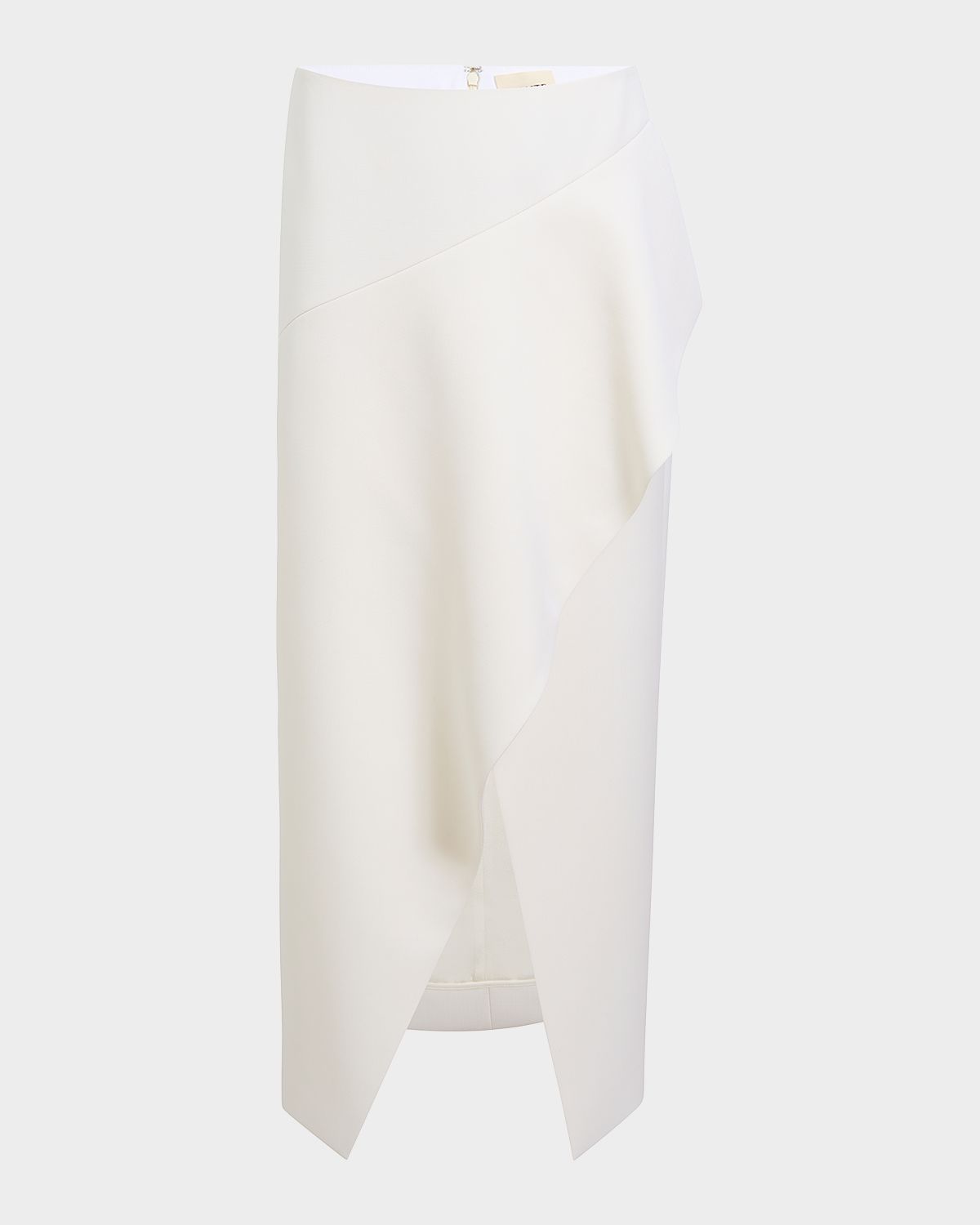 Khaite Jaia Draped Wool Crepe Midi Skirt