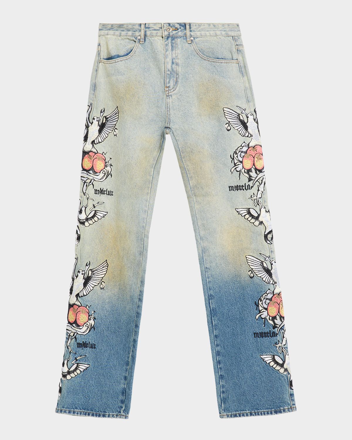 WHO DECIDES WAR Men 's Dove Embroidered Jeans
