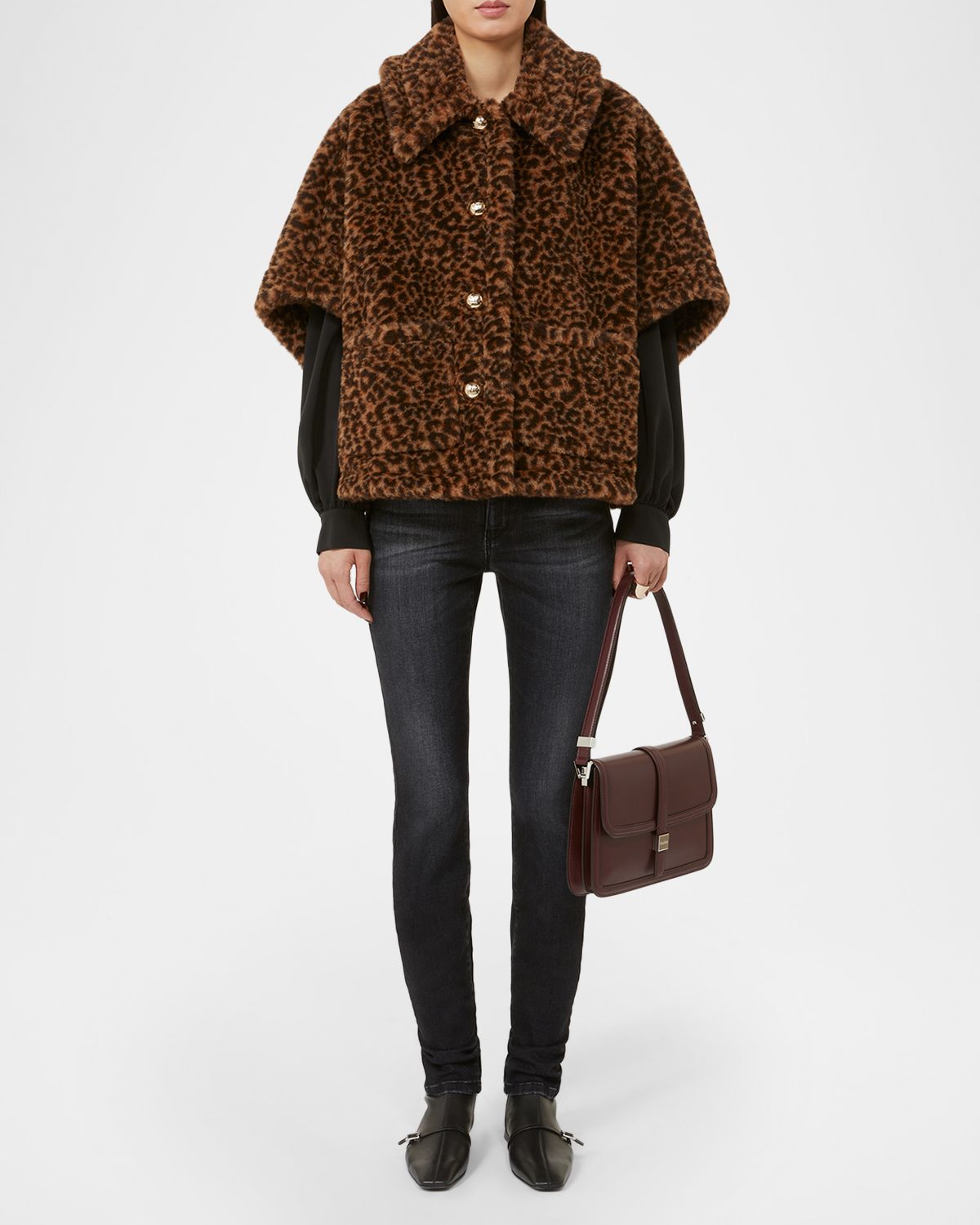 Max Mara Leopard-Print Alpaca-Blend Teddy Cape