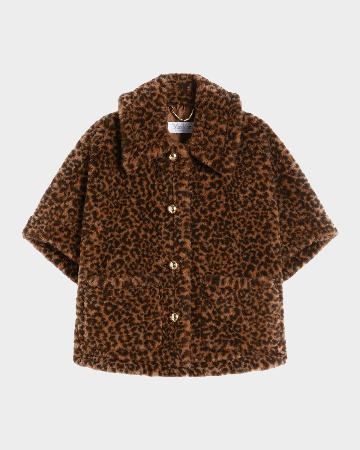 Max Mara Leopard-Print Alpaca-Blend Teddy Cape