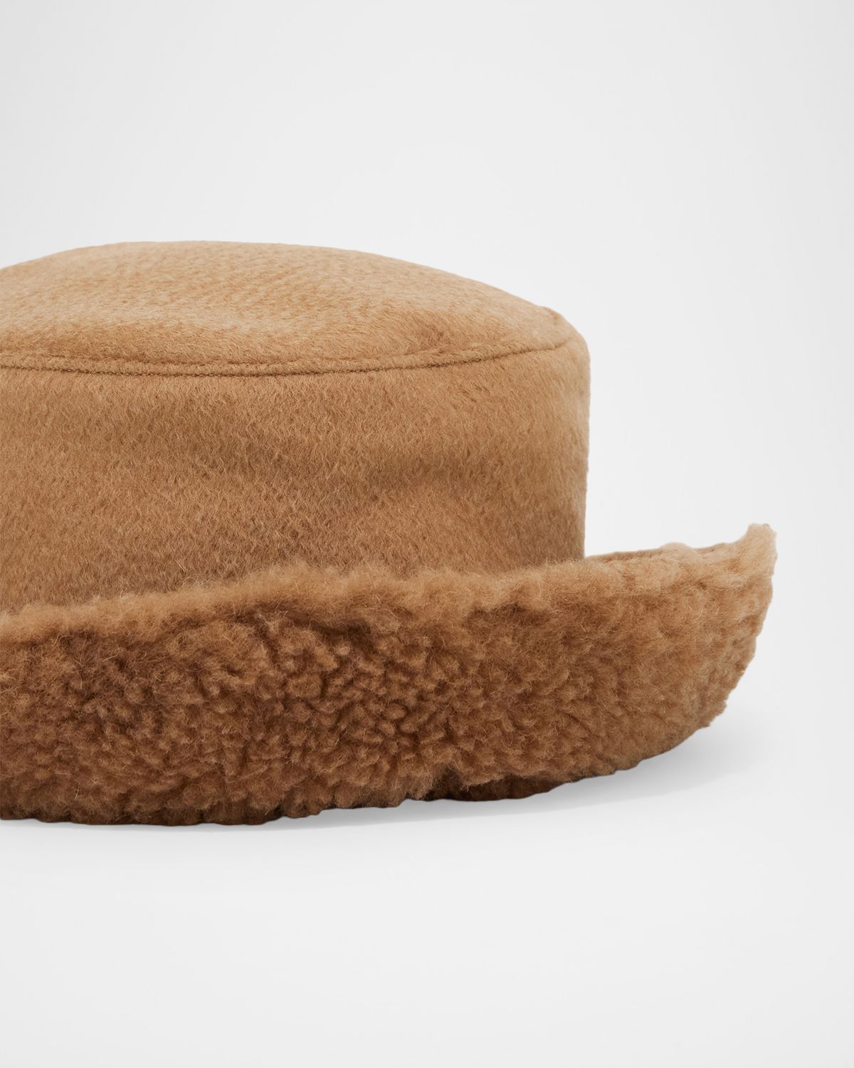 Max Mara Fiducia Reversible Camel & Teddy Cloche Hat
