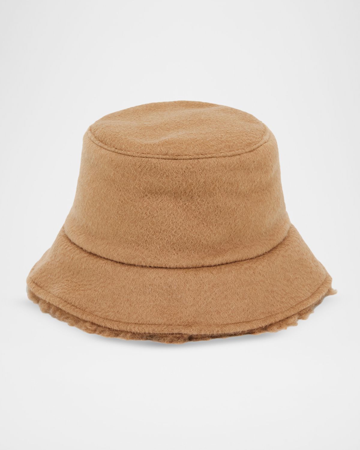 Max Mara Fiducia Reversible Camel & Teddy Cloche Hat