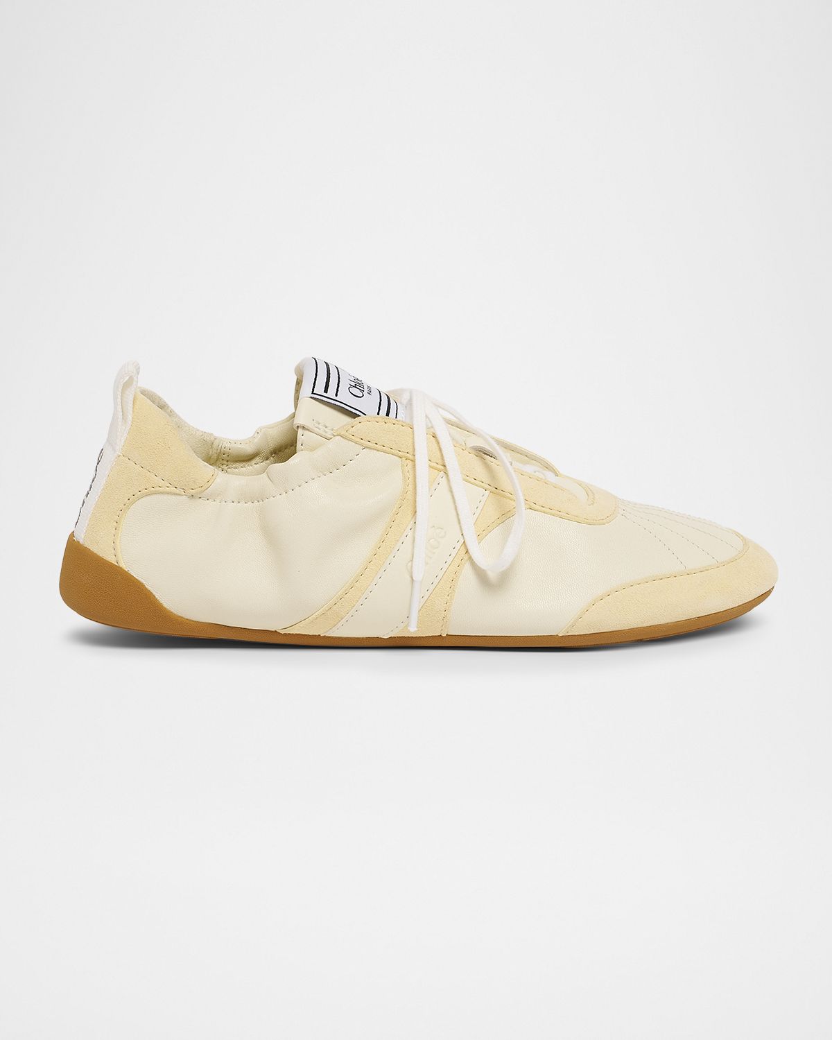 Chloe Kick Mixed Leather Low-Top Sneakers