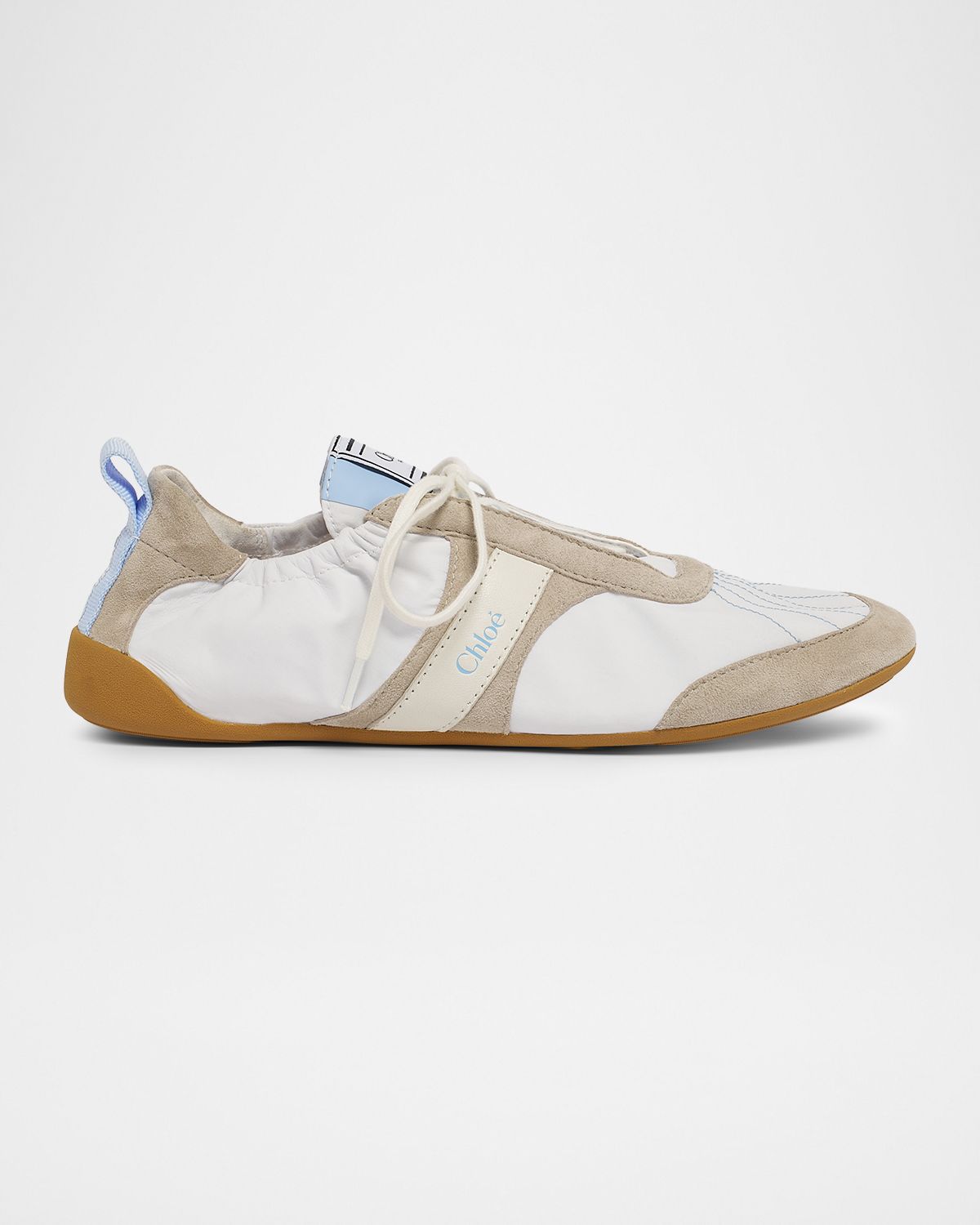 Chloe Kick Mixed Leather Low-Top Sneakers