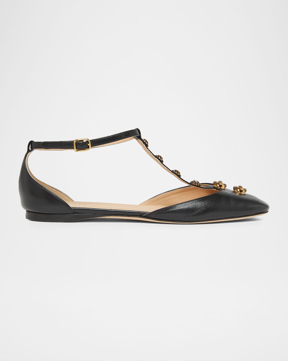 Chloe Celeste Embellished Leather Ballerina Flats