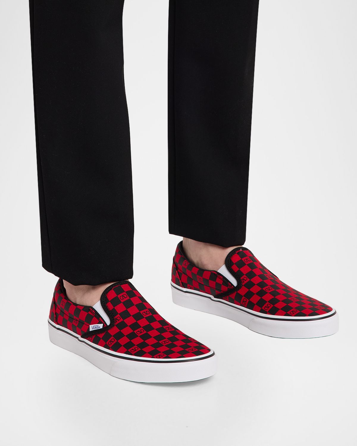 Valentino Garavani x Vans Men 's VLogo Checkerboard Classic Slip-On Sneakers | Thumbnail 6 Valentino Garavani x Vans Men 's VLogo Checkerboard Classic Slip-On Sneakers | Thumbnail 6