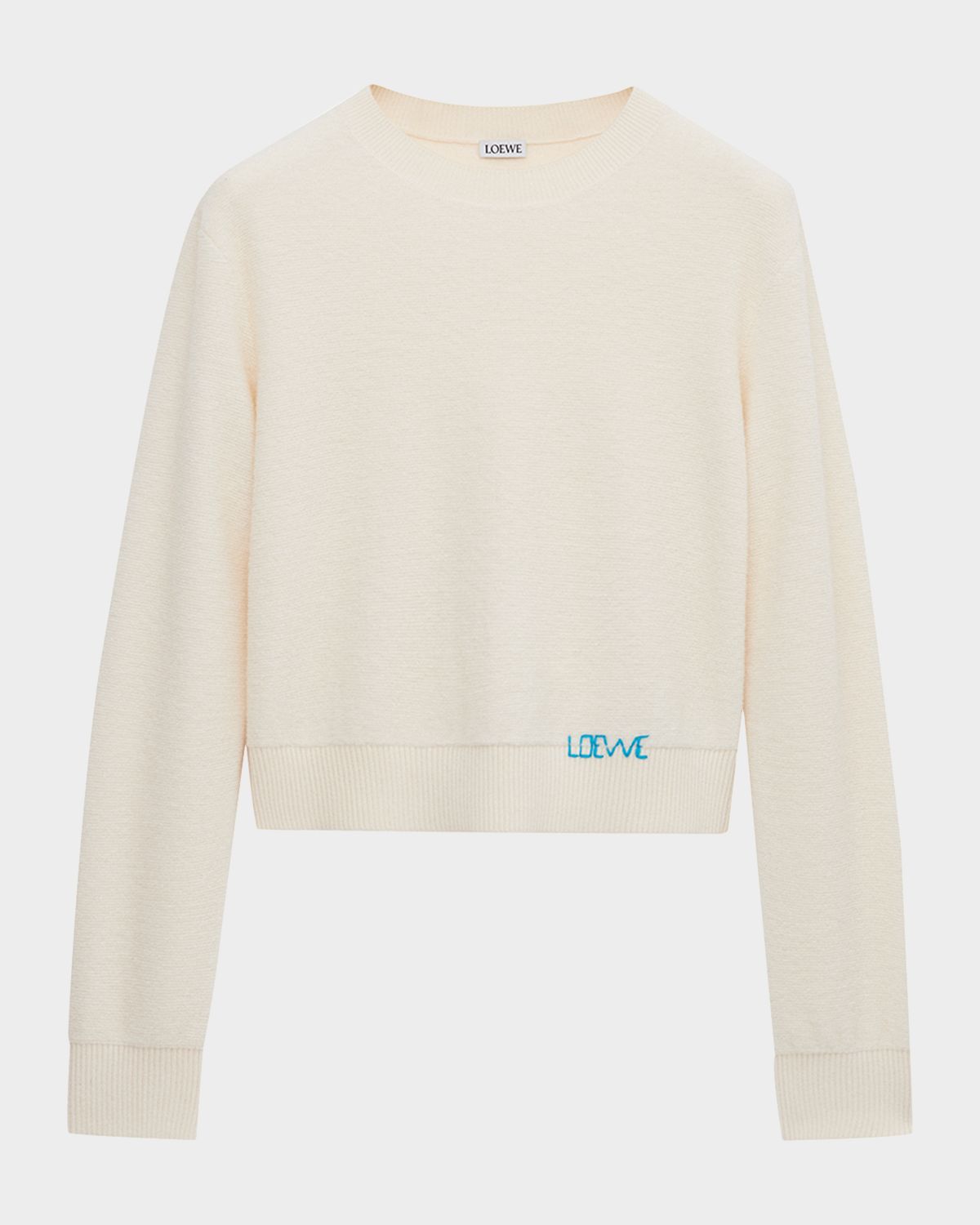Loewe Logo Embroidered Wool Crewneck Sweater | Thumbnail 4 Loewe Logo Embroidered Wool Crewneck Sweater | Thumbnail 4