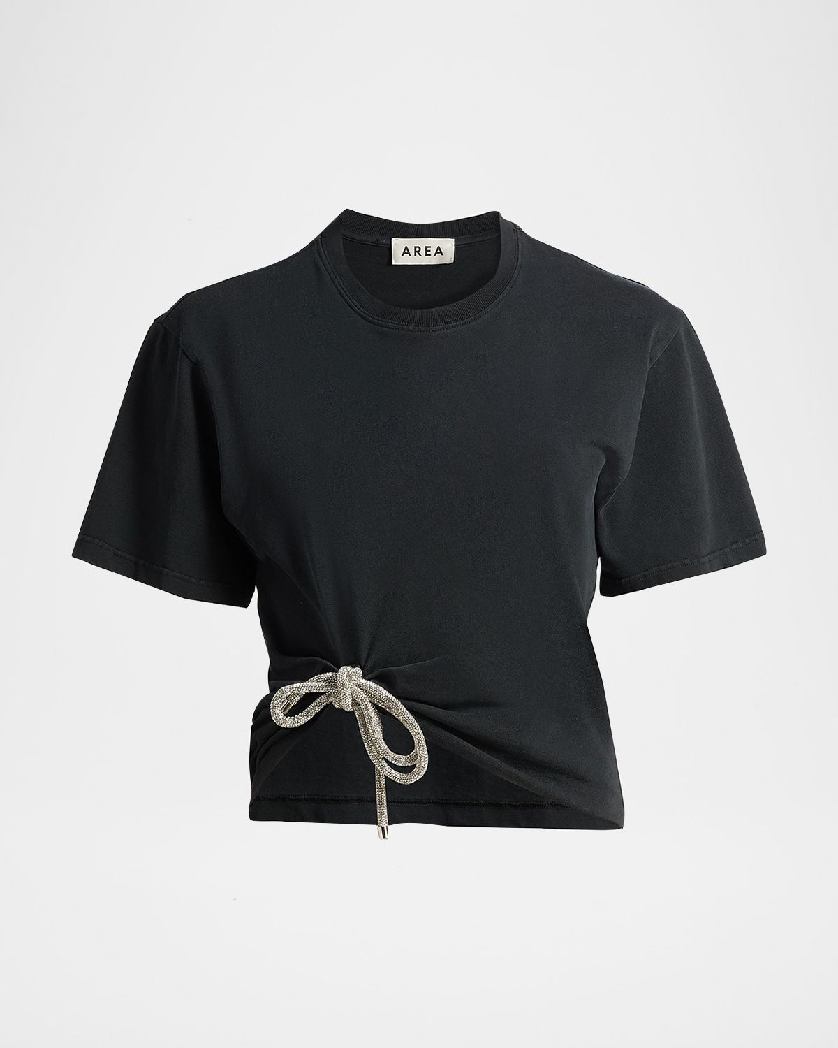 AREA Crystal Bow Short-Sleeve T-Shirt