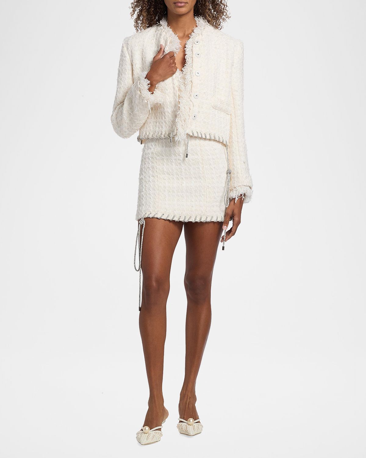 AREA Crystal Laced Tweed Lady Jacket