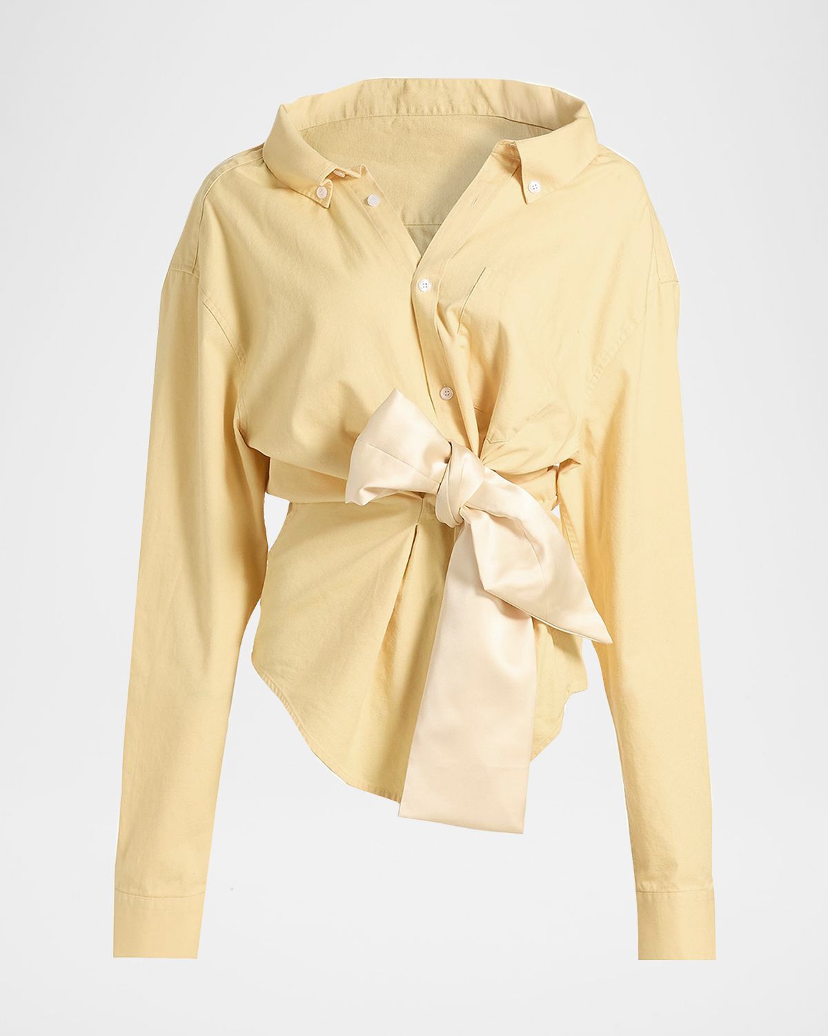 AREA Satin Knot Oxford Button-Down Shirt