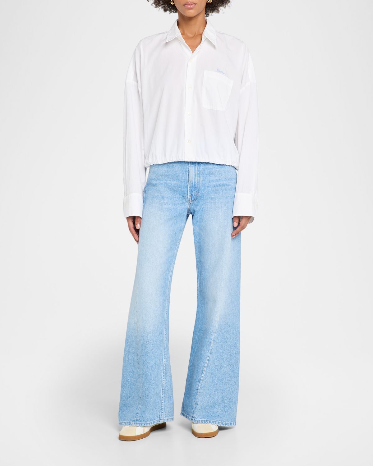MOTHER The Scrunchie Frenchie Cropped Button-Front Shirt | Thumbnail 6