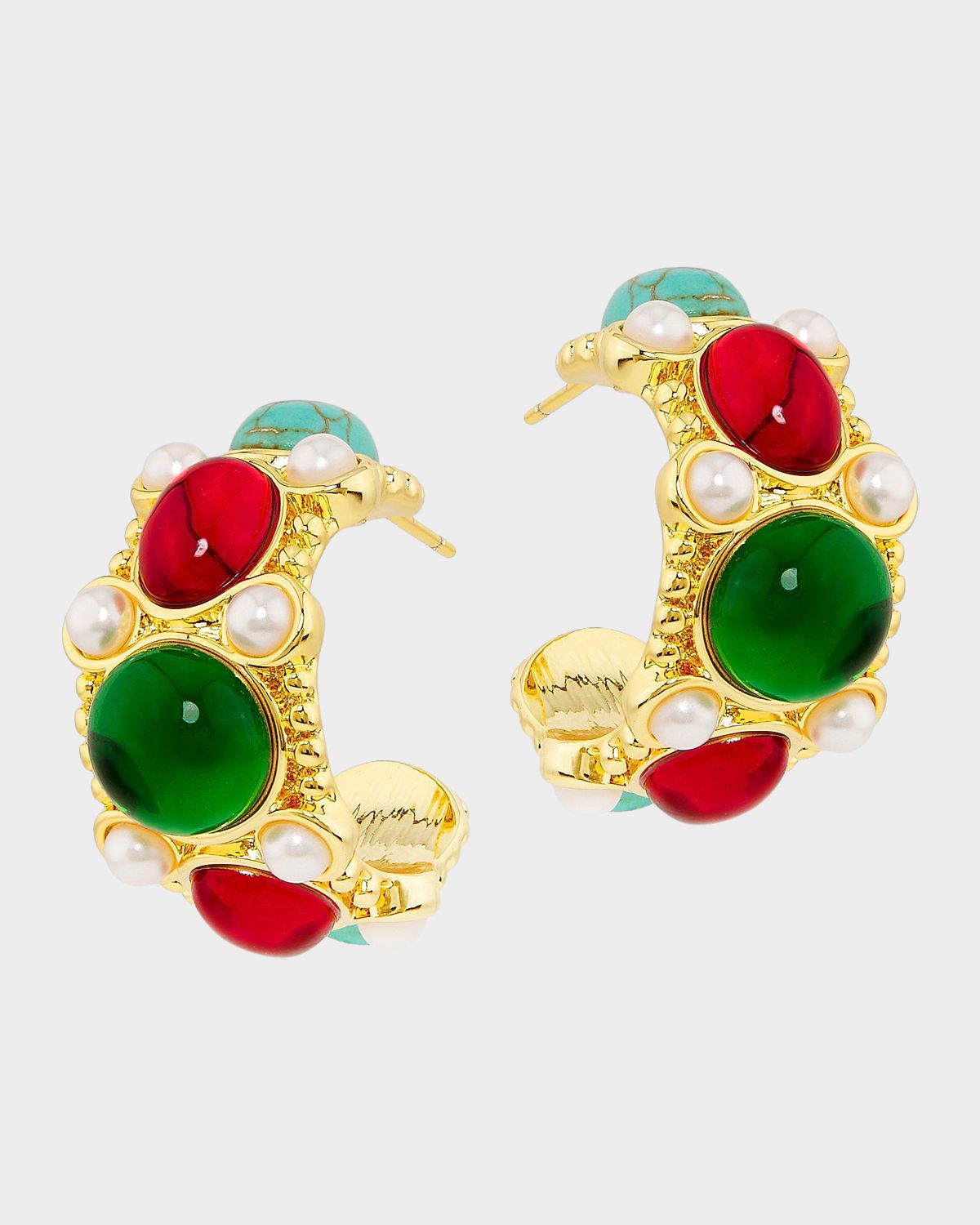 Golconda by Kenneth Jay Lane Gemstone Hoop Earrings