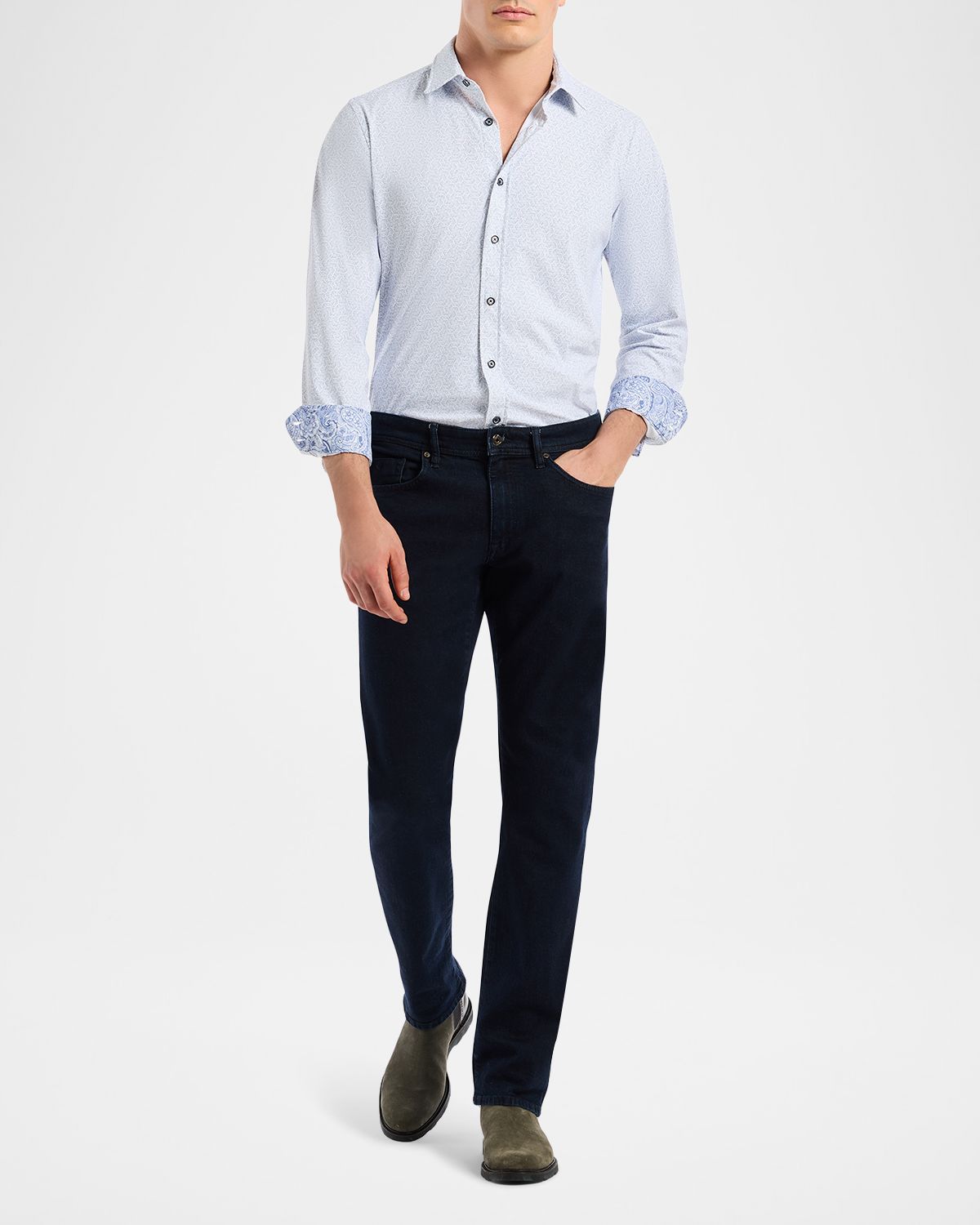Robert Graham Men 's Asterik Micro-Geometric Button-Down Shirt | Thumbnail 6 Robert Graham Men 's Asterik Micro-Geometric Button-Down Shirt | Thumbnail 6